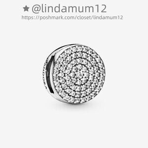 Pandora Round Pavé Clip Charm